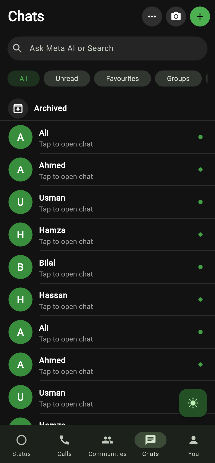 WhatsApp UI Project